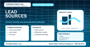 Lead sources infographic showing contamination pathways
