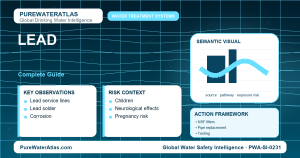 Lead drinking water guide infographic showing key risks