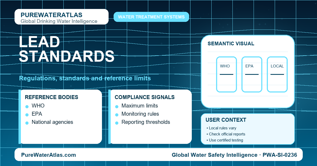 Lead standards infographic showing reference limits