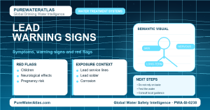 Lead warning signs infographic showing symptoms