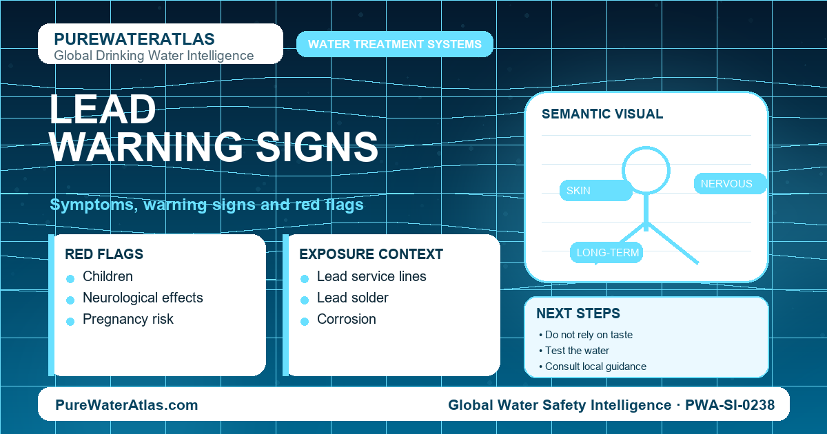Lead warning signs infographic showing symptoms
