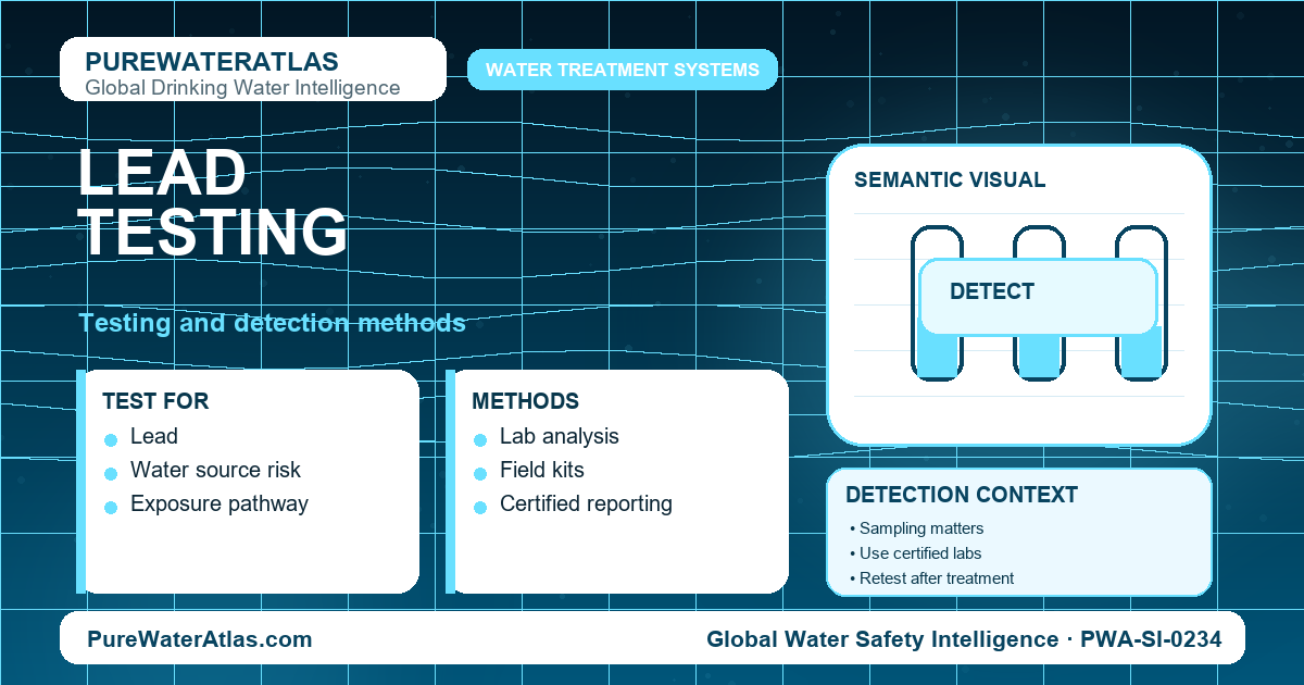 Lead testing infographic showing detection methods