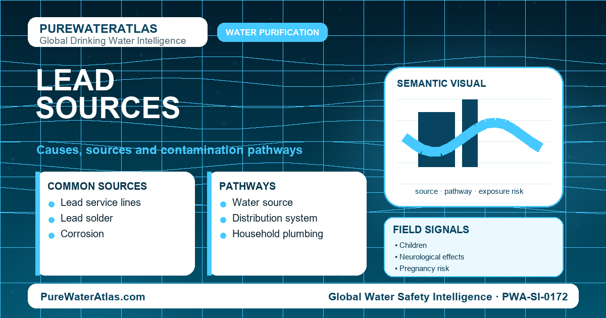 Lead sources infographic showing contamination pathways