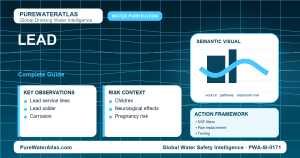 Lead drinking water guide infographic showing key risks