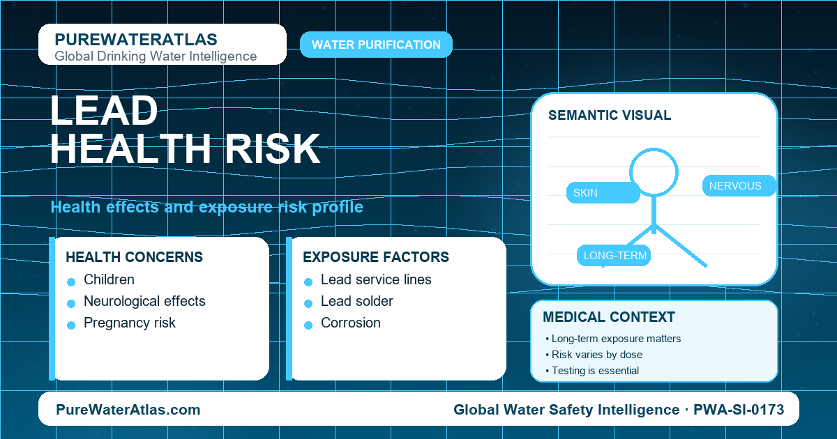 Lead health risk infographic showing exposure pathways