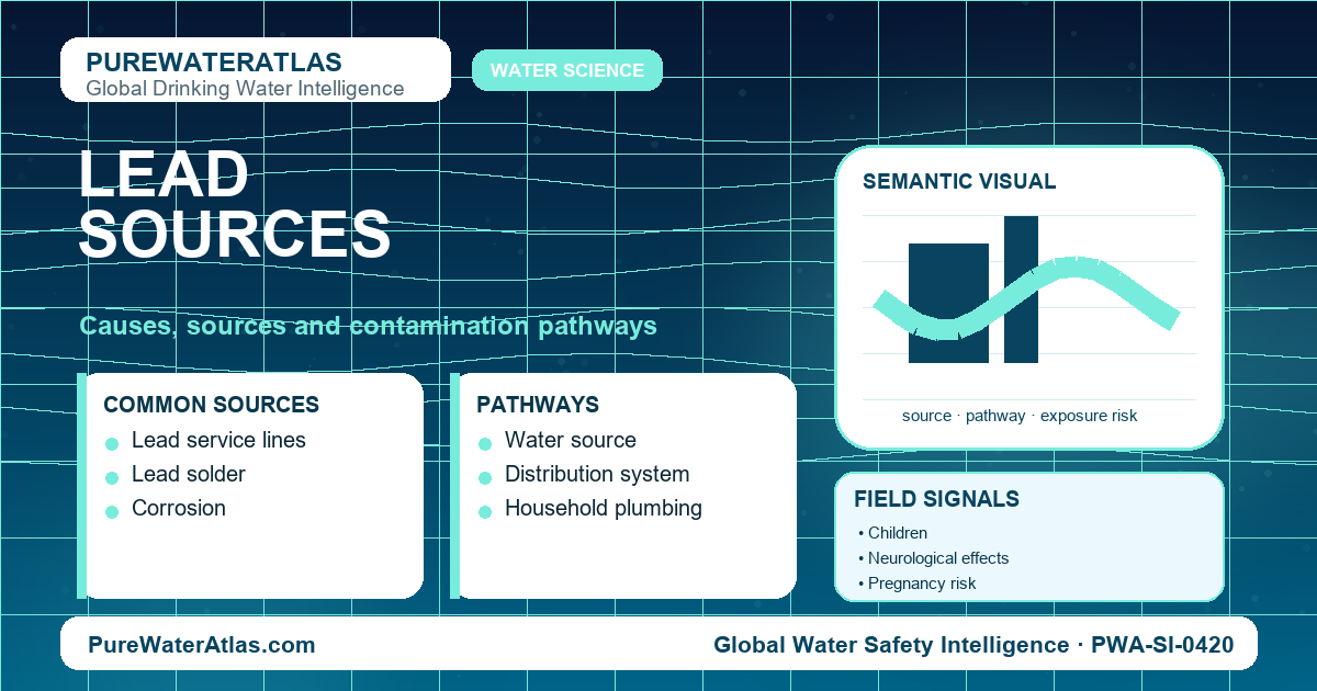 Lead sources infographic showing contamination pathways