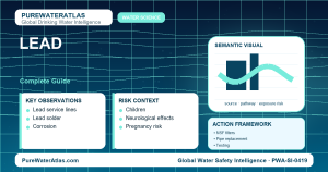 Lead drinking water guide infographic showing key risks