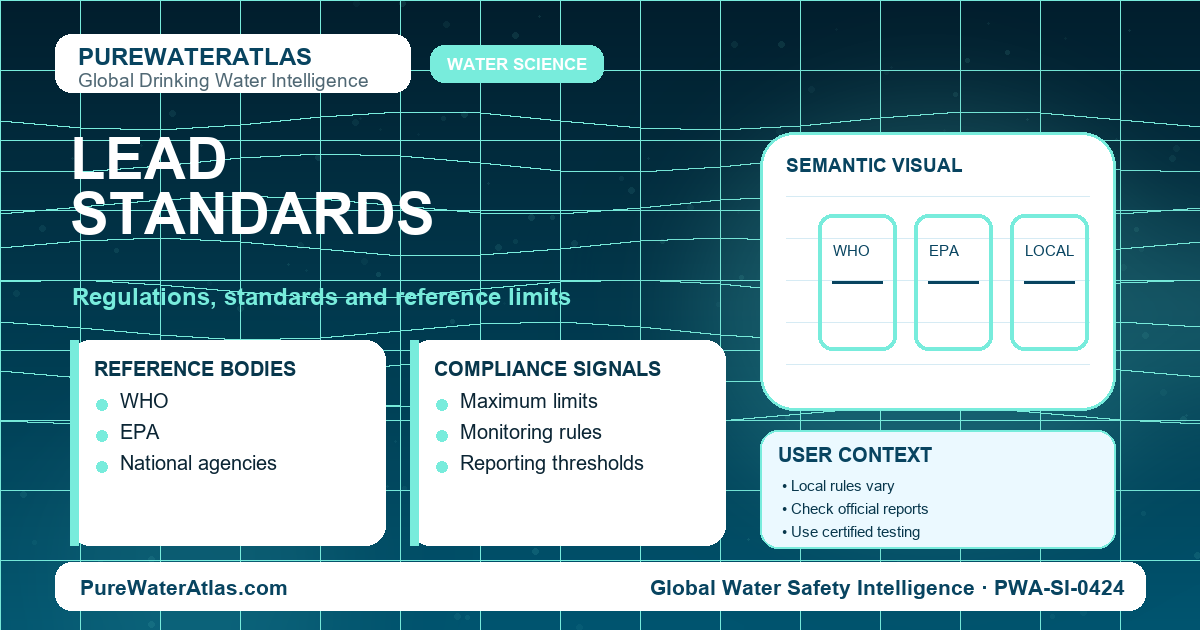 Lead standards infographic showing reference limits