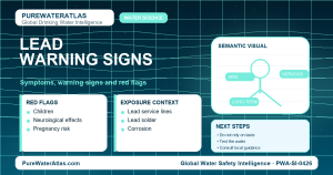 Lead warning signs infographic showing symptoms