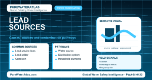 Lead sources infographic showing contamination pathways