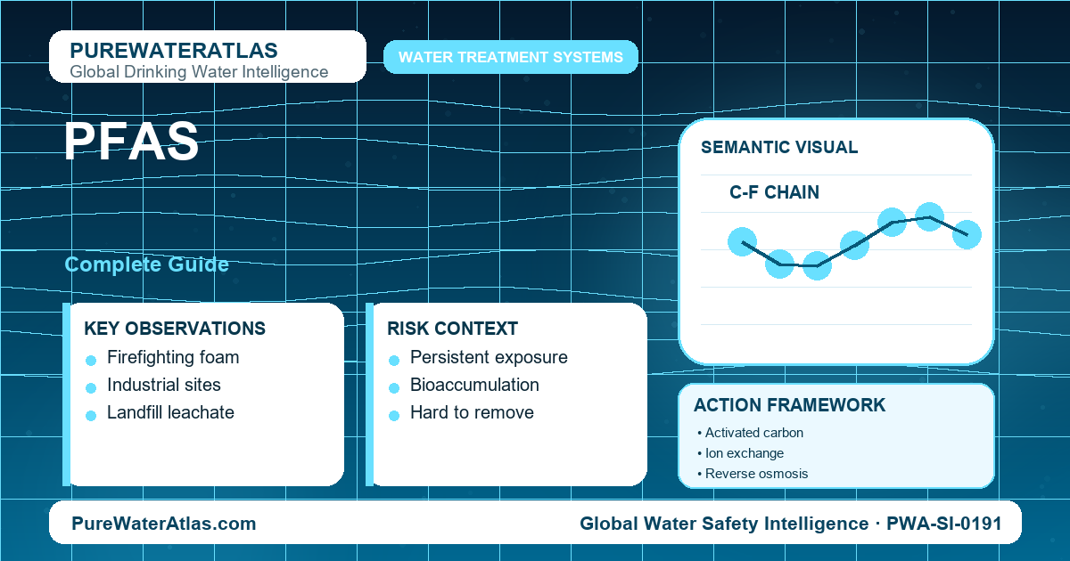 PFAS drinking water guide infographic showing key risks