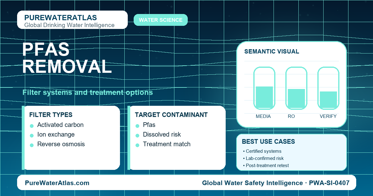 PFAS removal infographic showing filtration options