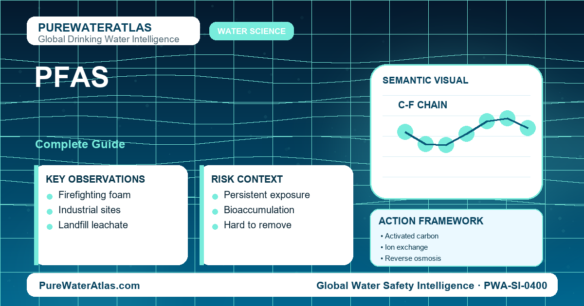 PFAS drinking water guide infographic showing key risks