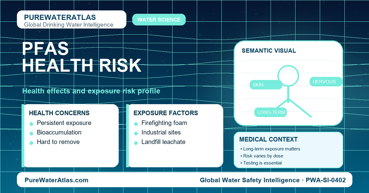 PFAS health risk infographic showing exposure pathways