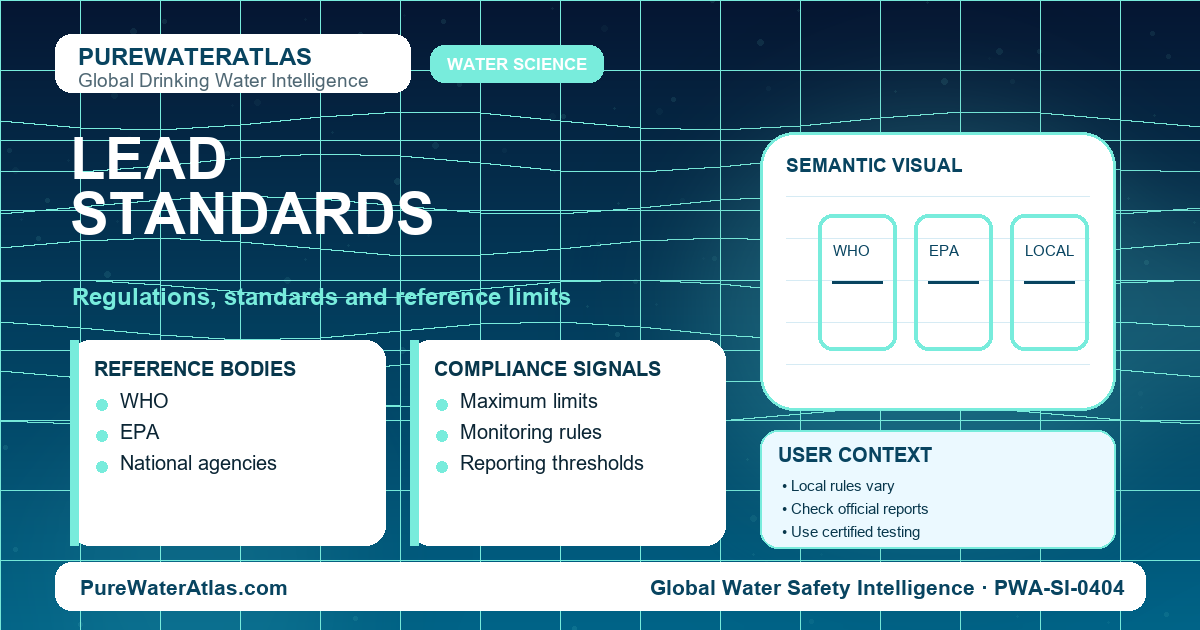 Lead standards infographic showing reference limits