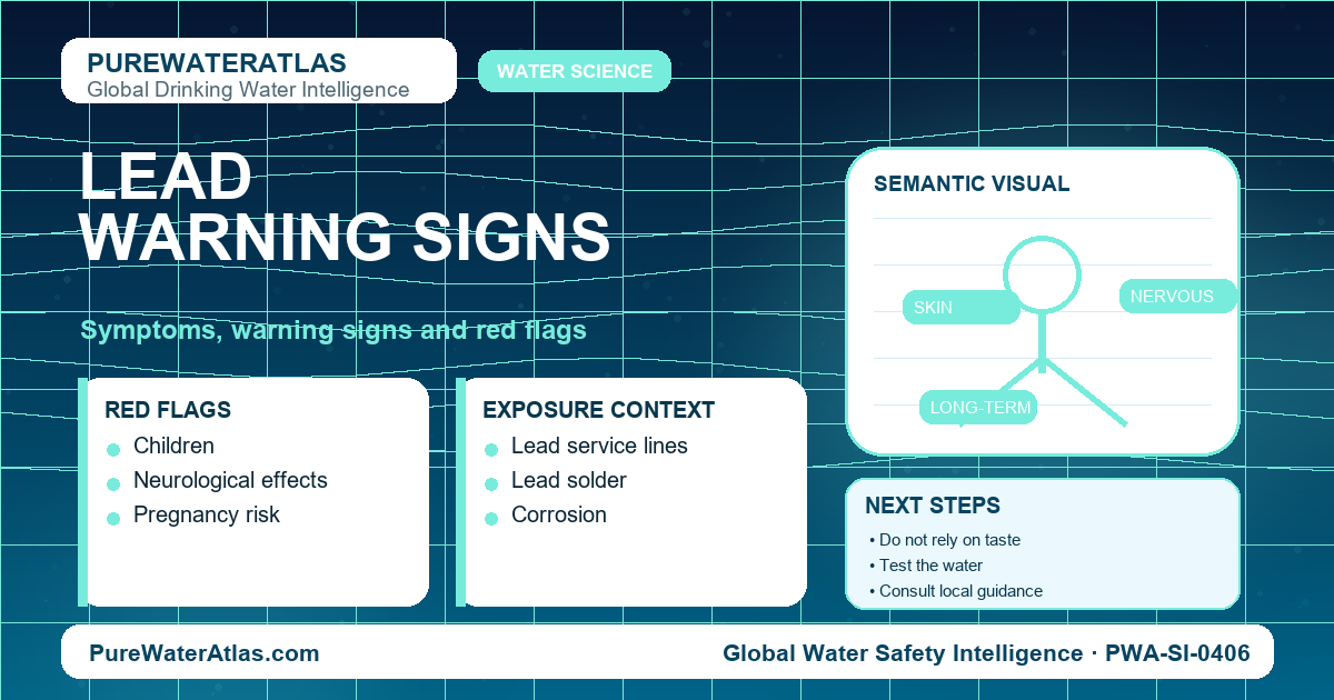 Lead warning signs infographic showing symptoms