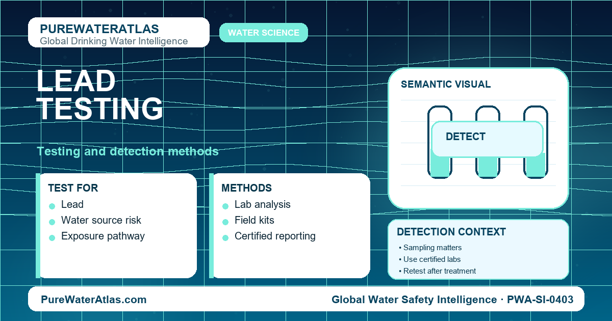Lead testing infographic showing detection methods