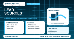 Lead sources infographic showing contamination pathways