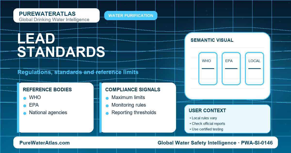 Lead standards infographic showing reference limits