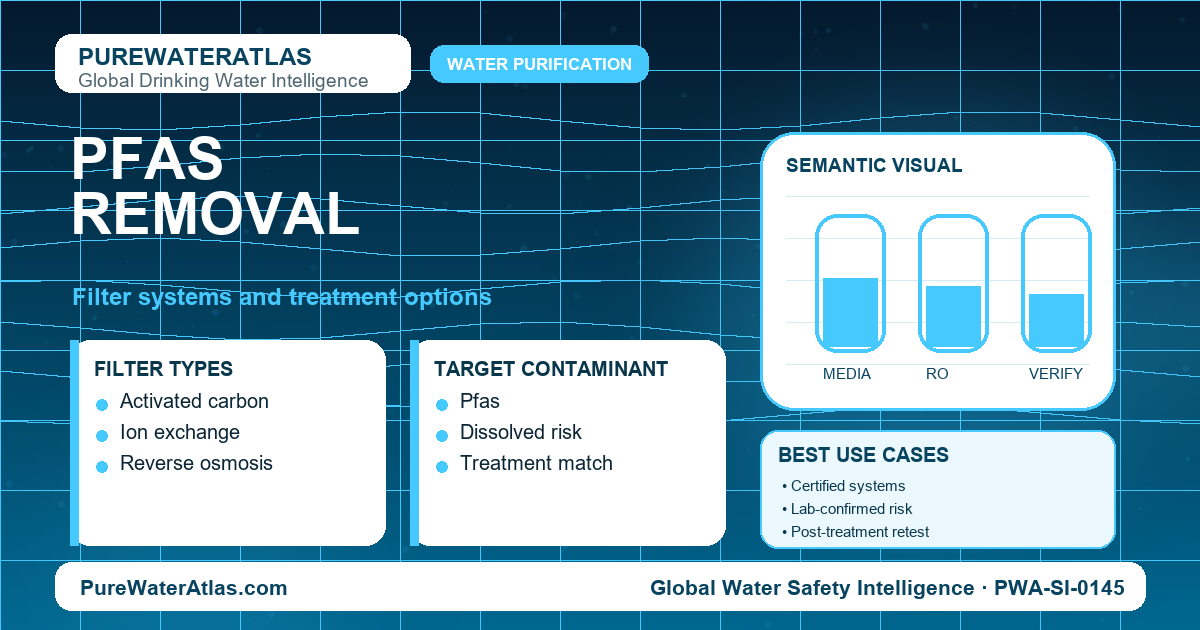 PFAS removal infographic showing filtration options