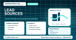 Lead sources infographic showing contamination pathways