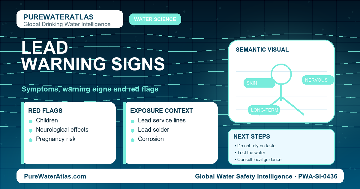 Lead warning signs infographic showing symptoms