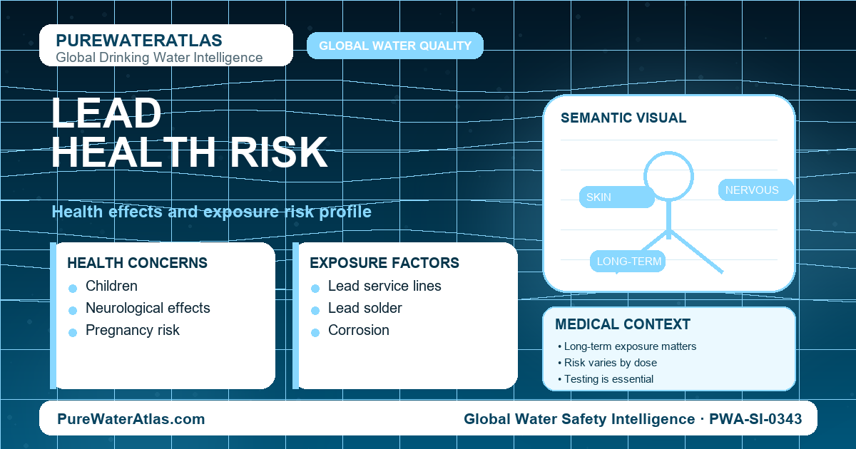 Lead health risk infographic showing exposure pathways