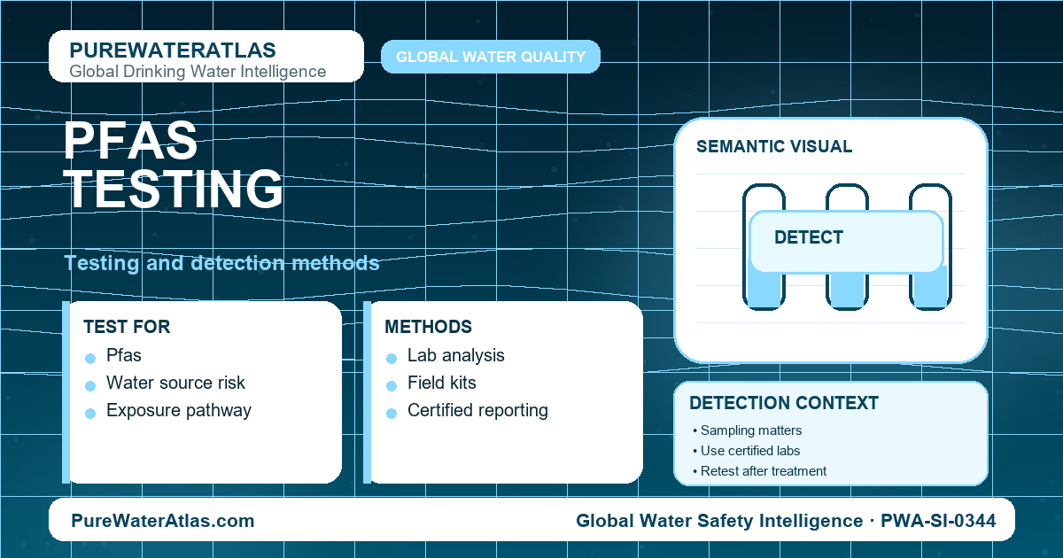 PFAS testing infographic showing detection methods