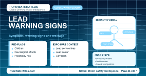 Lead warning signs infographic showing symptoms