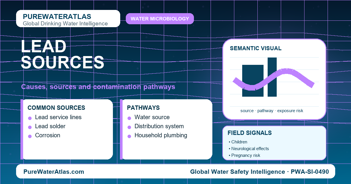 Lead sources infographic showing contamination pathways