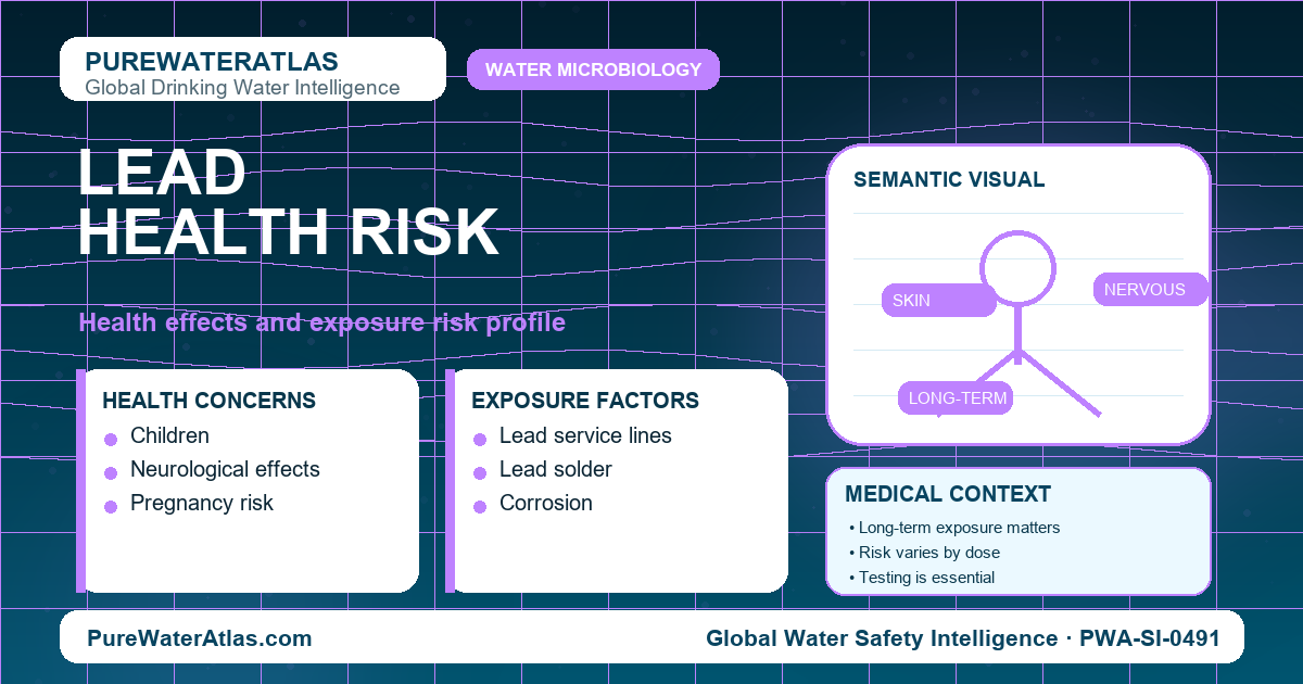 Lead health risk infographic showing exposure pathways