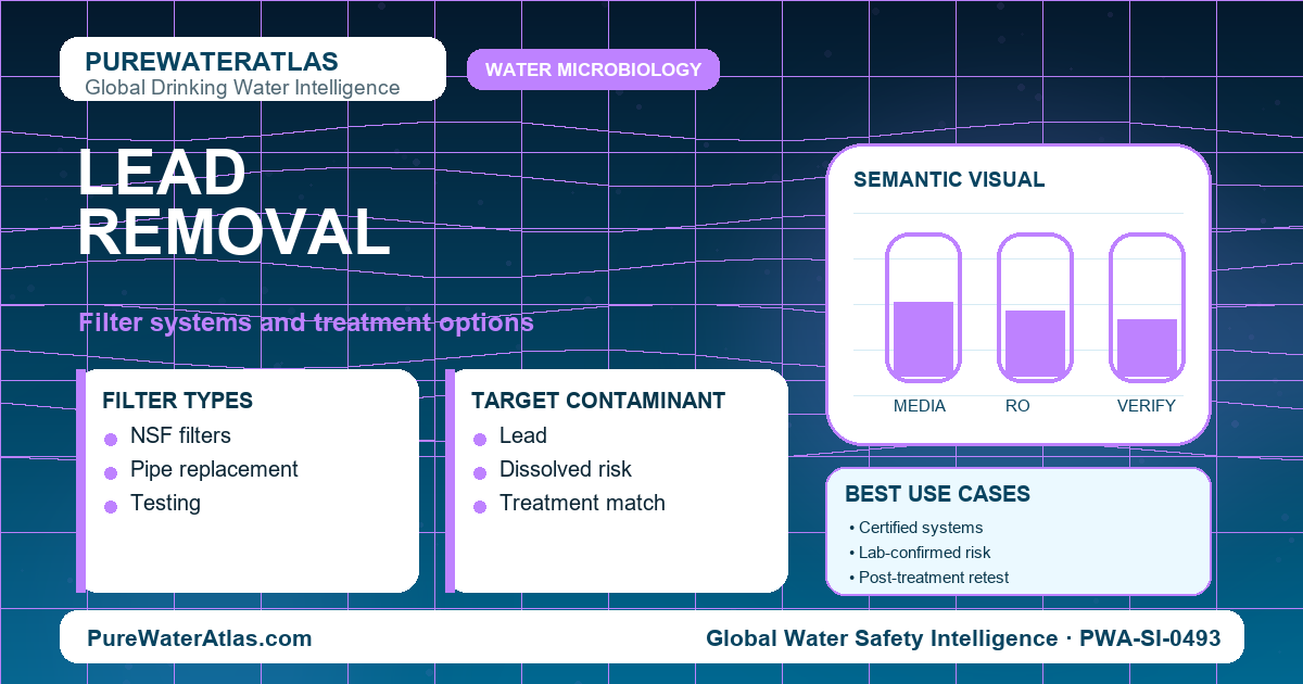 Lead removal infographic showing filtration options