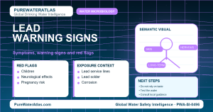 Lead warning signs infographic showing symptoms