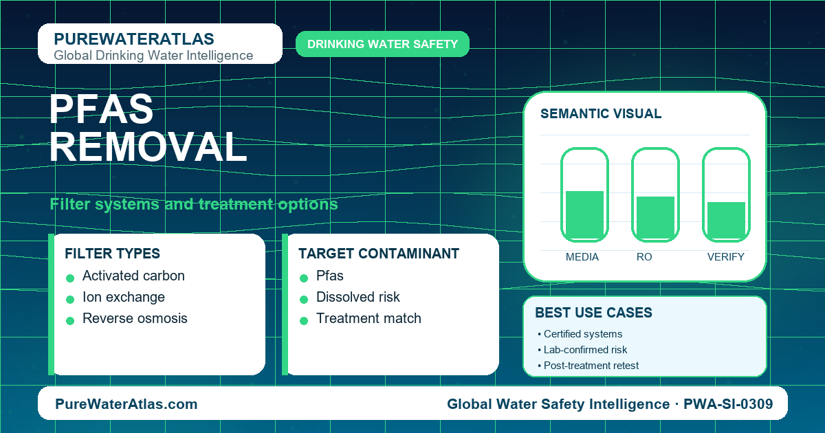 PFAS removal infographic showing filtration options