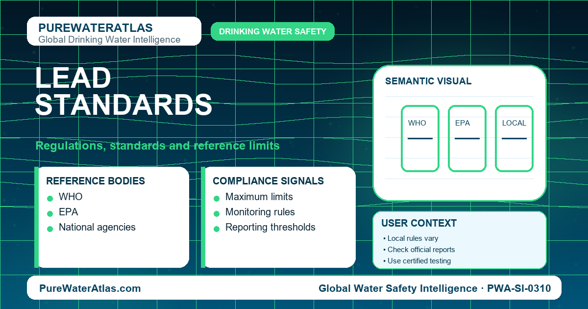 Lead standards infographic showing reference limits