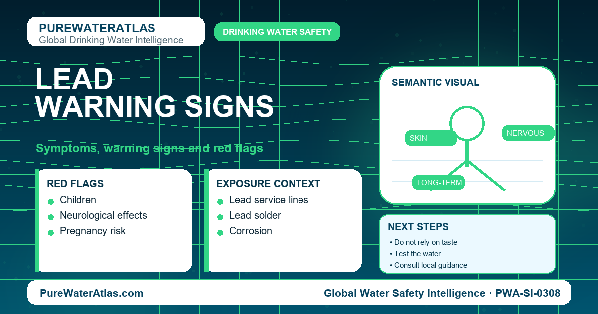 Lead warning signs infographic showing symptoms
