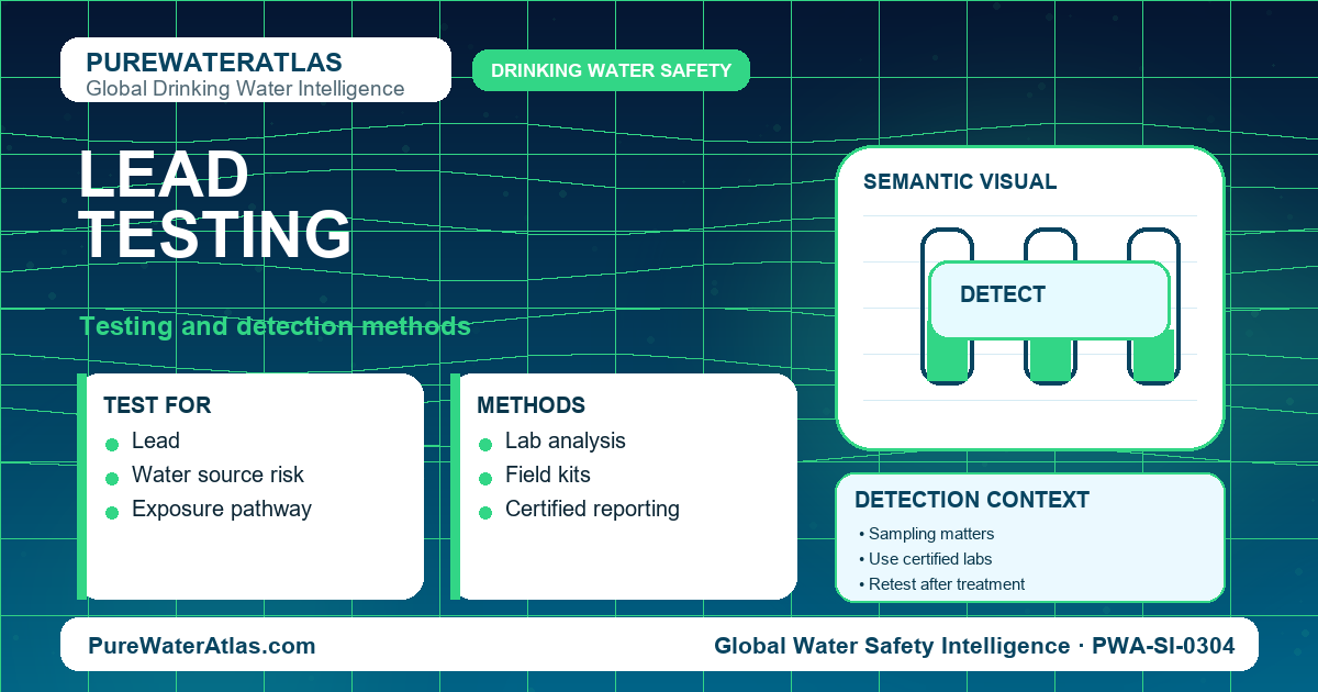 Lead testing infographic showing detection methods