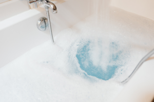 water from sinks, showers, baths