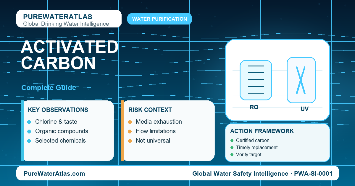 Activated carbon water filtration guide showing treatment uses, limitations and system considerations